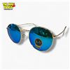 Image 1 : New Genuine Ray-Ban Round Flash Sunglasses - Gold Wire Frame with Blue G-15 Lenses