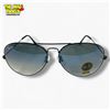 Image 2 : New Genuine Ray-Ban Aviator Sunglasses - Black Wire Frame with G-15 Lenses