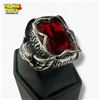 Image 1 : Harley Davidson Metal Ring with Large Red Stone - Size 9