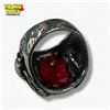 Image 3 : Harley Davidson Metal Ring with Large Red Stone - Size 9