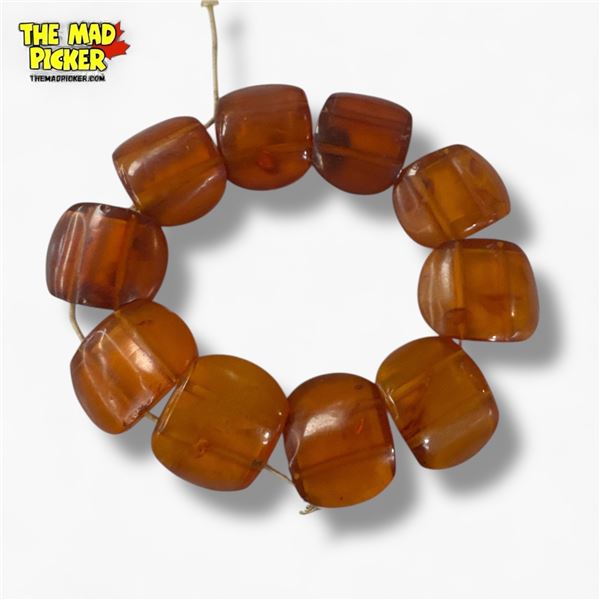 Amber Stretch Bracelet with 10 Sections - Each section is: 20mm x 25mm x 7mm thick - Needs to be res