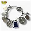 Image 1 : Sterling Silver Charm Bracelet (featuring a Disney California Charm) - Total weight: 21 grams. Some