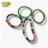 Image 3 : 4 Buddha Stone Gemstone Stretch Bracelets with Cloth Bag (6 mm - 8 mm beads)