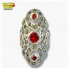 Image 5 : 6 New .925 Sterling Silver Garnet Rings - Longest ring is 32 mm  - Total Weight: 48.3 grams