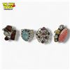 Image 1 : 4 New Sterling Silver Gemstone Rings -  Total weight: 29.5 grams