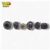 Image 1 : 6 New .925 Sterling Silver Polished Amethyst  Rings - Longest ring is 30 mm - Total Weight: 52.5 gra