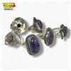 Image 5 : 6 New .925 Sterling Silver Polished Amethyst  Rings - Longest ring is 30 mm - Total Weight: 52.5 gra
