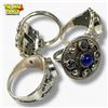 Image 2 : 4 New Sterling Silver Gemstone Rings -  Total weight: 28.4 grams