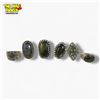Image 2 : 6 New .925 Sterling Silver Polished Labradorite Rings - Longest ring is 32 mm - Total Weight: 54 gra