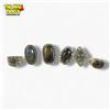 Image 3 : 6 New .925 Sterling Silver Polished Labradorite Rings - Longest ring is 32 mm - Total Weight: 54 gra