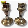 Image 1 : Pair of Towels Sterling Silver Weighted Candlesticks - Total weight: 593 grams