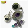 Image 2 : 4 New Sterling Silver & Gemstone Pendants - Total Weight: 54.7 grams