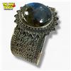 Image 2 : .925 Sterling Silver Labradorite Cuff Bracelet & Size 6 Ring - Total weight: 68.3 grams