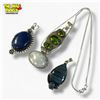 Image 1 : 4 New Sterling Silver & Gemstone Pendants and 1 Chain - Total Weight: 63.7 grams