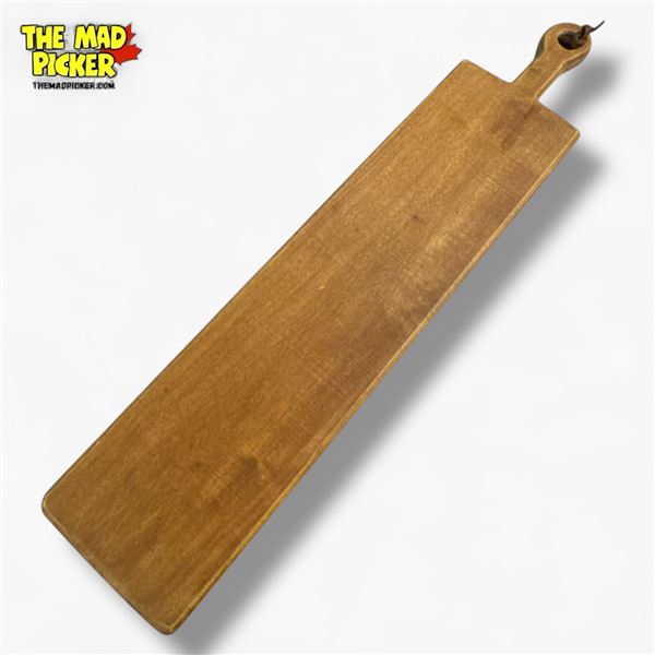 35.5-Inch Long Wooden Charcuterie Cutting Board with Handle and Leather Strap