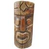 Image 1 : Hand-Carved Vintage Tiki Mask Log 22-Inch Tall Wooden Polynesian Style