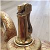 Image 2 : Large Alladdin Genie Lamp Lighter Red Gold  Crackle Finish Porcelain  14.5" Long with Brass Lighter