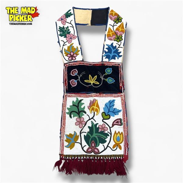 Native American Ojibwe/Great Lakes Beaded Bandolier Bag, Circa Turn of the Century Museum Quality