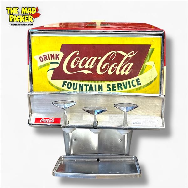 1960s Coca‑Cola 3‑Flavor Countertop Syrup Dispenser by Multiplex Meteor; Vintage G
