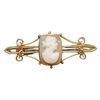 Image 1 : Victorian 8 Kt Gold Cameo Brooch 2.43 Grams Carved Shell