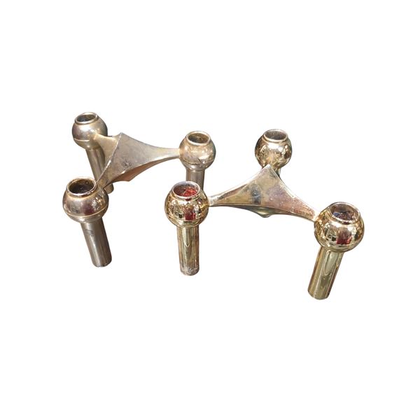 Stoff Nagel Modular Candle Holders Set Zinc Alloy 1960s Mid-Century Modern