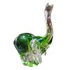 Image 1 : Vintage Murano-Style Hand-Blown Green Art Glass Elephant Figurine 8-9 Inches 8" Tall