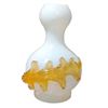 Image 1 : Stevens and Williams Antique Milk Glass Vase with Oak Leaf Applied Design 5 Inch
