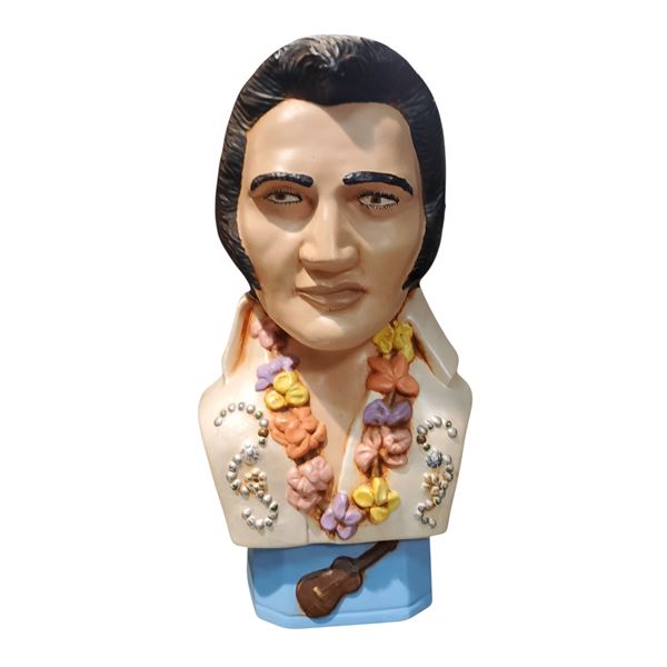 Vintage Elvis Presley Bust Sunrise Mold Co. 1977 Ceramic Hand-Painted 12 Inch