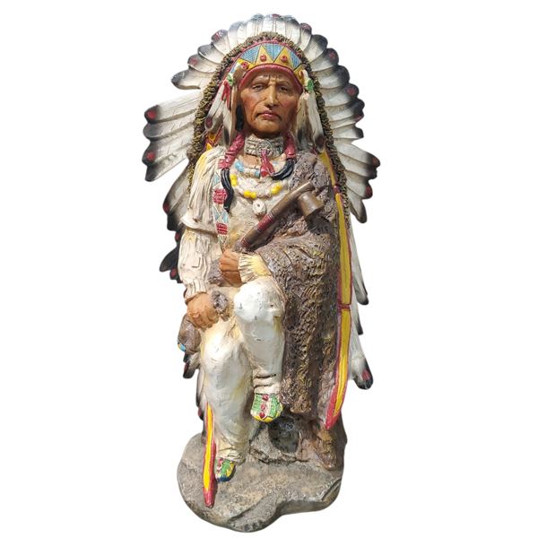 Castagna Wild West Chief Red Cloud Figurine Hand-Painted Resin 12" Tall