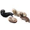 Image 1 : Set of 4 Inuit-Made Seal Fur Stuffed Seals 10-Inch Largest Various Colors