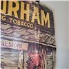Image 3 : Vintage Genuine Durham Smoking Tobacco Paper AD Sign 24x19 Inch Damaged