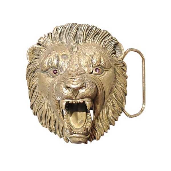 Great American Pewter 1997 Roaring Lion Belt Buckle Articulating Mouth GAP