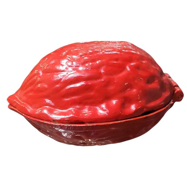 Vintage Red Cast Metal Walnut Cracker Mid-Century Design
