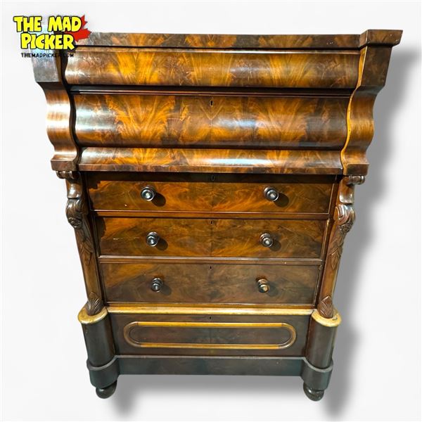 Antique Victorian Mahogany Scotch Chest of Drawers Mid-Late 19th Century
