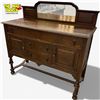 Image 2 : Jacobean Revival Tiger Oak Sideboard Buffet Late 19th-early 20th Century English Style 54x22x52"