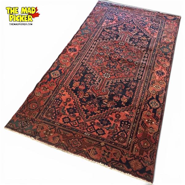 Zanjan Region Geometric Hand-Knotted Persian Rug 192x111cm 100% Sheep Wool  Made in Iran