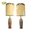 Image 1 : Pair of Mid-Century Modern Ceramic Table Lamps with Drip Glaze - 37in Tall