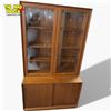 Image 1 : Poul Hundevad Style Mid-Century Teak Display Cabinet with Glass Doors - 39 1/2 X 18 1/2 X 72in Tall