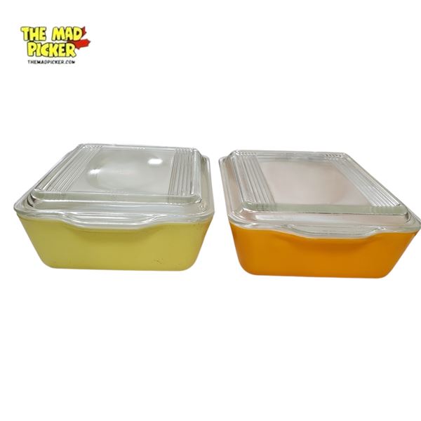 1960s-1970s Vintage Pyrex Refrigerator Dishes Daisy/citrus Series