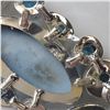 Image 3 : 2 New 1.25" Wide Toggle Bracelets in Silver Settings - Larimar & Dark Blue Topaz Crystal and Larimar