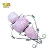 Image 2 : .925 Sterling Silver Pink Moonstone Necklace - 42 x 64 mm pendant on 24" Sterling Chain - Total weig
