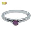 Image 1 : .925 Sterling Silver Garnet Stacker Ring - Size 10 - Ring is 5 mm wide - Total weight: 3.1 grams