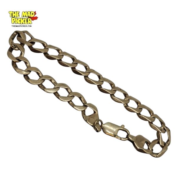 10KT Gold 8.75" Curb Link Bracelet with Lobster Clasp (10mm wide) - weight: 16.5 grams