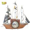 Image 1 : Mastercrafters 'Yankee Clipper' Ship Clock Mid-Century Wood 17in Tall