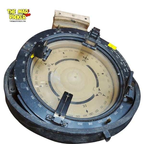 WWII US Navy Gyro Compass Azimuth Circle HMCS Drumheller Captain G.h. Griffiths COA
