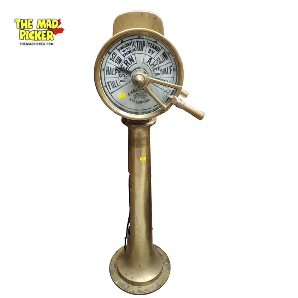 WWII Brass Engine Order Telegraph from HMCS Drumheller, owned by Captain G.H. Griffiths, COA