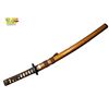 Image 3 : 27 1/2in Japanese Katana Replica Steel Blade Brown Wrapped Saya and Tsuka