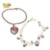 Image 1 : Madreperla Pink Cultured Pearl Necklace & Crystal Necklace with Murano Glass Pendant - 18" Necklaces