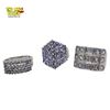Image 1 : 3 Sterling Silver Amethyst Crystal Pave Rings Stamped .925 - Total weight: 28.8 grams