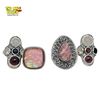 Image 1 : 4 Sterling Silver Gemstone Rings - Rhodonite, Triplet Opal and 2 Multi-Gemstone - All Stamped .925 -